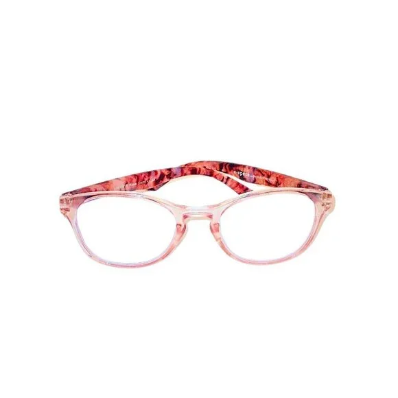 E-SPECS WOMEN'S PINK ROSE DEMI READING GLASSES +1.50 W/BLUE LIGHT BLOCKING - Picture 1 of 1